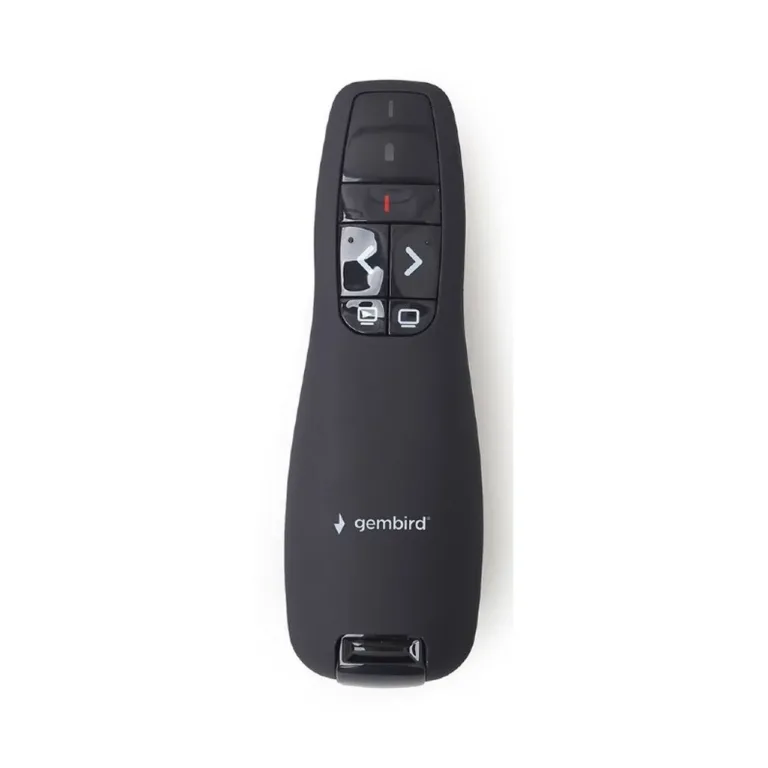 Gembird WP-L-12 IR juhtmevaba kaugjuhtimispult projektoriekraanile, USB-vastuvõtjaga, must, 105x38x25 mm