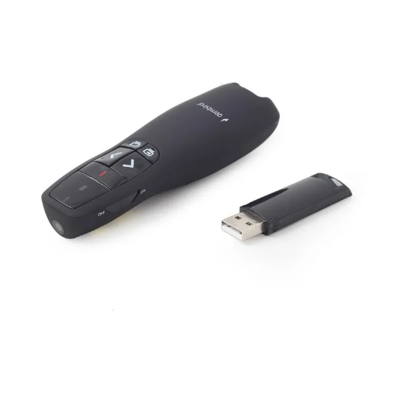 Gembird WP-L-12 IR juhtmevaba kaugjuhtimispult projektoriekraanile, USB-vastuvõtjaga, must, 105x38x25 mm