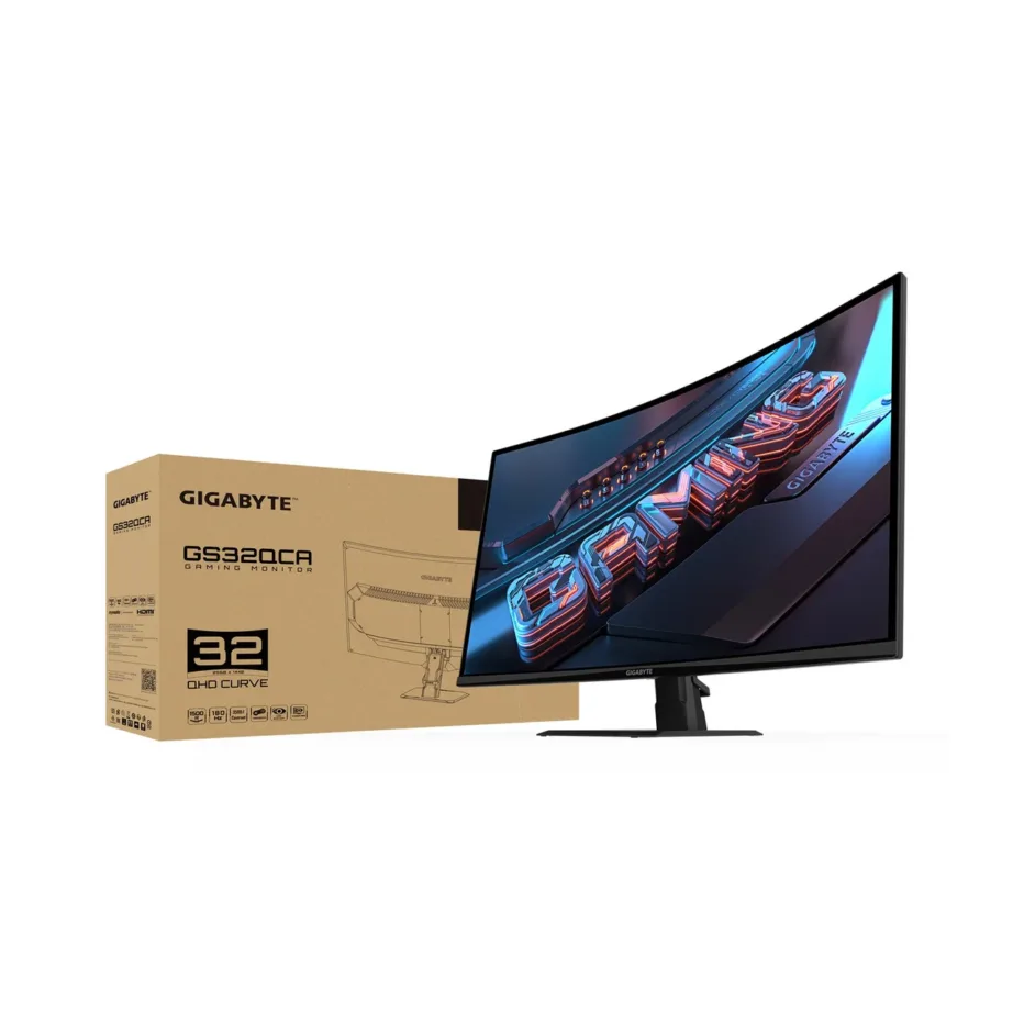 Gigabyte GS32QCA 31,5″ 180 Hz kumer QHD VA LED mängumonitor, FreeSync, must – 9