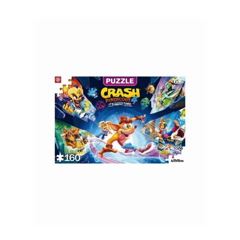 Good Loot 5908305240365 160-osaline Crash Bandicoot 4: It's About Time laste pusle, 41x27,5 cm plakati ja mitmevärviliste tükkidega, alates 6. eluaastast