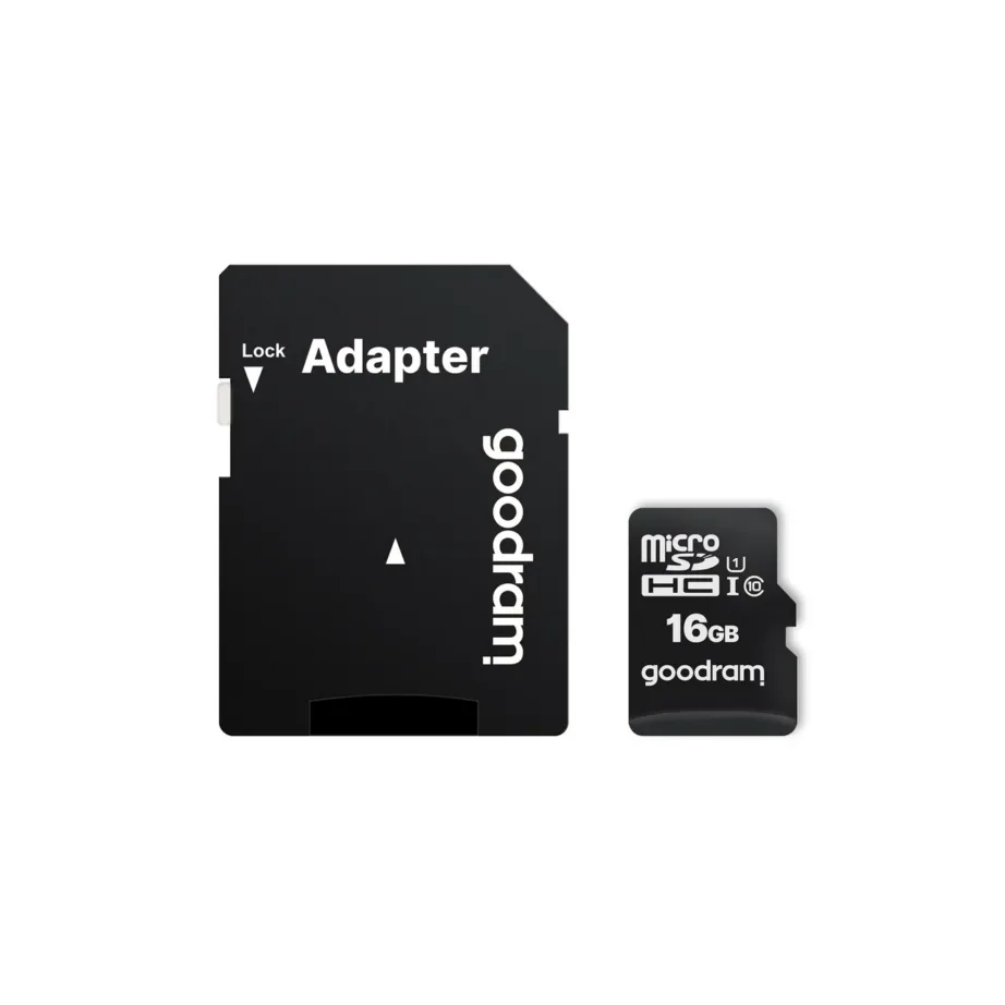 Goodram M1AA-0160R12 16GB microSDHC Class 10 UHS-I must mälukaart SD-adapteriga