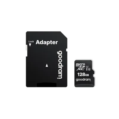 Goodram M1AA-1280R12 128 GB UHS-I Class 10 microSDXC must mälukaart SD-adapteriga