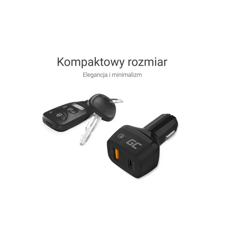 Green Cell CAD33 42W autolaadija USB-C PD ja USB-A QC3.0, must, 12/24V, kiirlaadimine