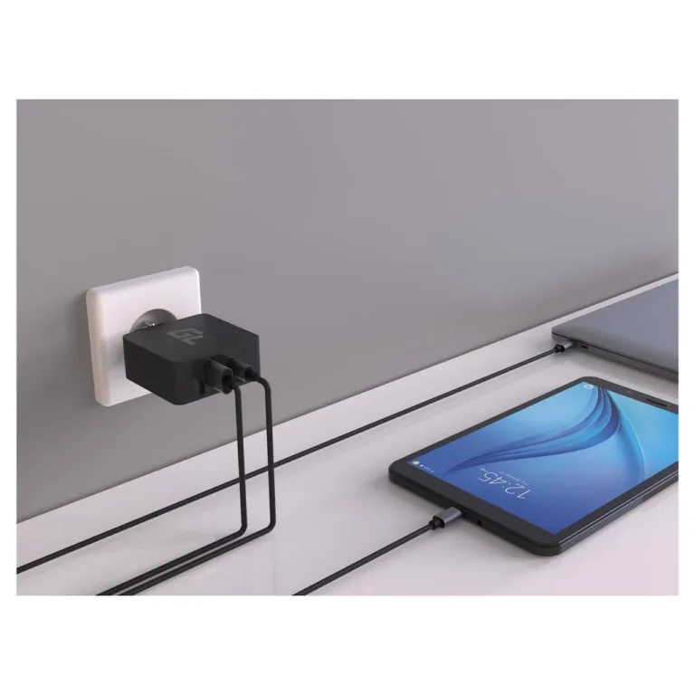 Green Cell CHAR10 must 45 W USB-C/USB-A siseruumide kiirlaadija, AC toide, PD 3.0, universaalne, Type-C kaabel kaasas