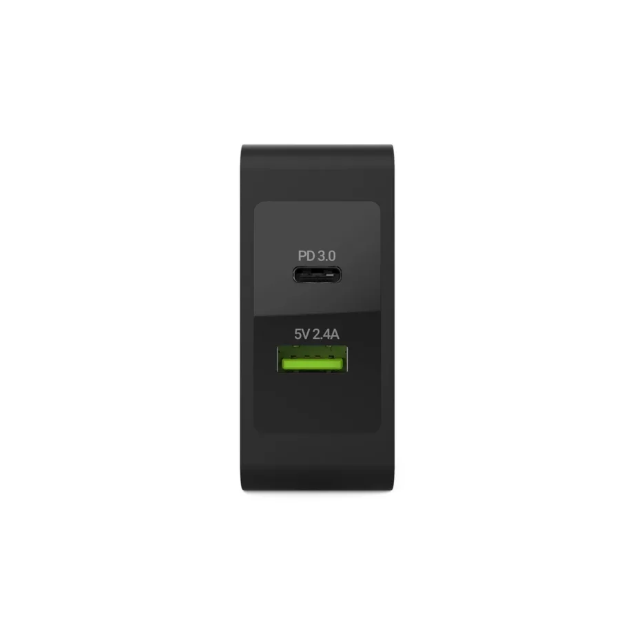 Green Cell CHAR10 must 45 W USB-C/USB-A siseruumide kiirlaadija, AC toide, PD 3.0, universaalne, Type-C kaabel kaasas – 3