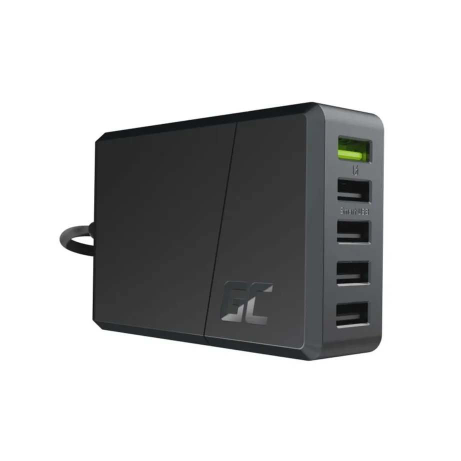 Green Cell CHARGC05 52W must 5xUSB-A kiirlaadijaga seinalaadija universaalsete seadmete jaoks