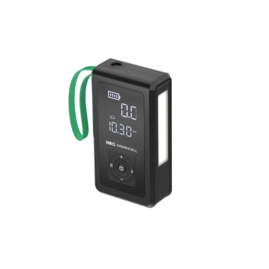 Green Cell CJSGC03 8000 mAh Li-Ion autokäivitaja ja akupank OLED-ekraani, taskulambi, USB-C/USB-A, 500 A, must/heleroheline – 3