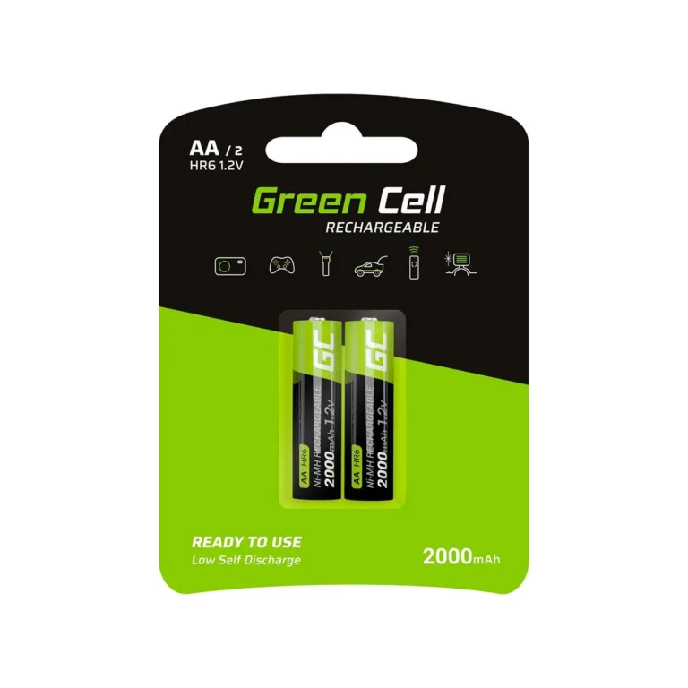 Green Cell GR06 AA 2000 mAh NiMH taaslaetav aku 1,2 V, 2 tk komplektis