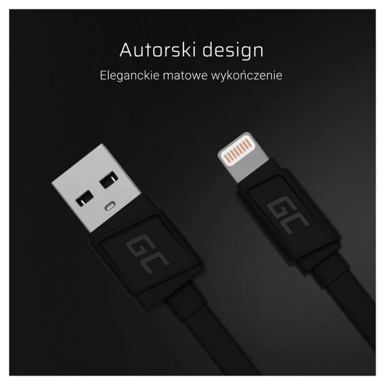 Green Cell KABGC02 0,25 m must USB-A–Lightning kaabel kiireks laadimiseks ja andmeedastuseks (1 tk pakis)