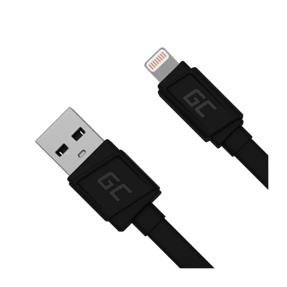 Green Cell KABGC02 0,25 m must USB-A–Lightning kaabel kiireks laadimiseks ja andmeedastuseks (1 tk pakis)