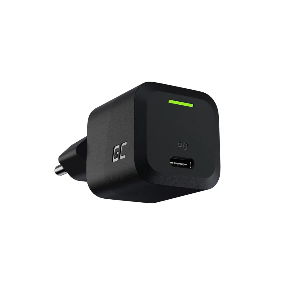 Green Cell PowerGaN CHARGC06 33W USB-C must seinakiirlaadija PD 3.0 ja QC 3.0 universaalsetele seadmetele – 3