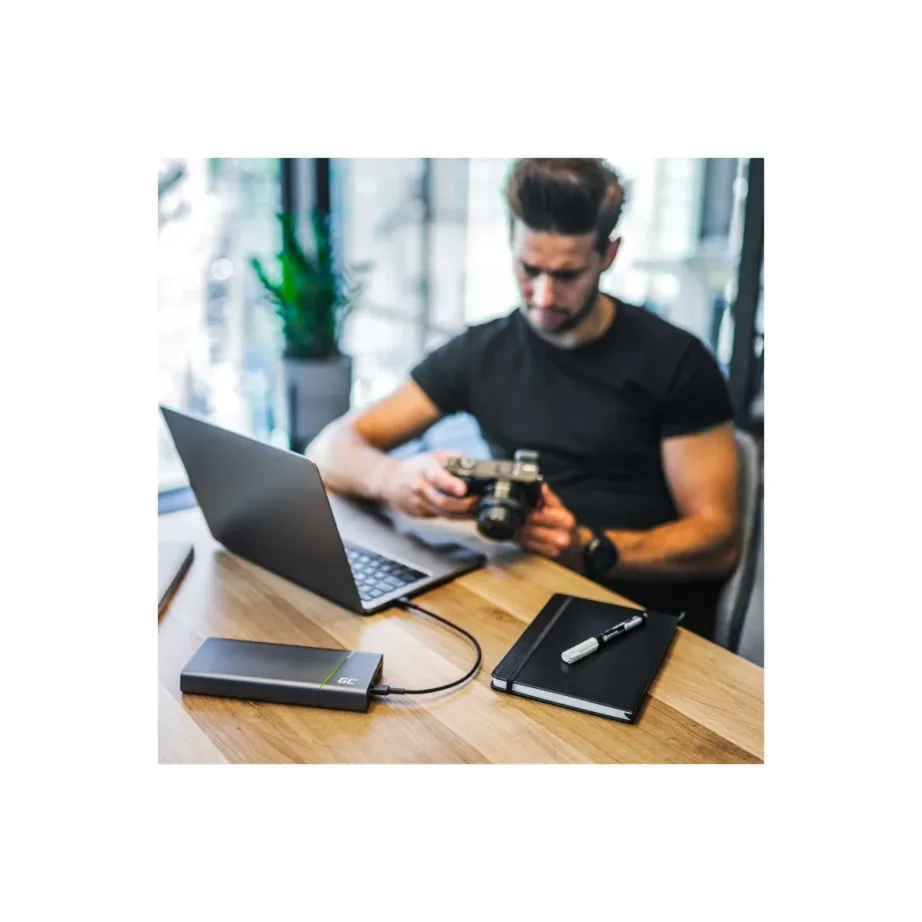Green Cell PowerPlay Ultra PBGC04 26800 mAh 128W grafiit akupank 2×USB-C, 2×USB-A, kiirlaadimise ja kaitsefunktsioonidega – 3