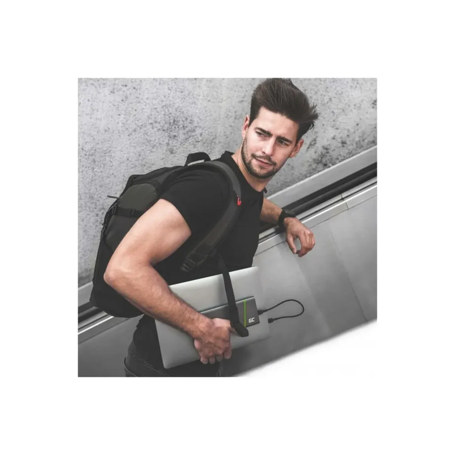 Green Cell PowerPlay Ultra PBGC04 26800 mAh 128W grafiit akupank 2×USB-C, 2×USB-A, kiirlaadimise ja kaitsefunktsioonidega – 4