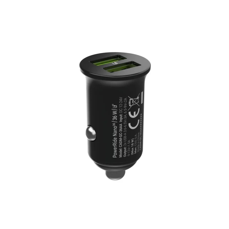 Green Cell PowerRide Nano36 CADM-GC-36AA 36W 2x USB-A alumiiniumist autolaadija kiirlaadimisega – 11
