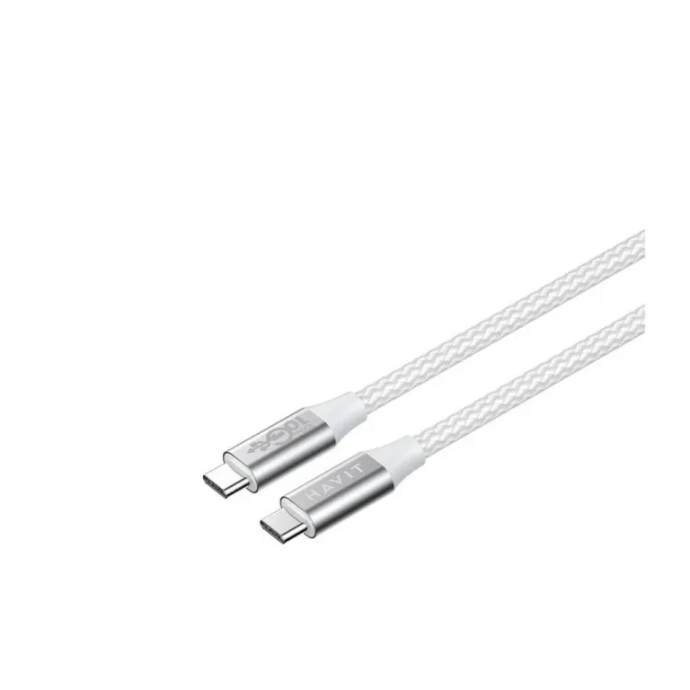 Havit CB6290 1 m valge/hall USB Type-C – USB Type-C 100W laadimis- ja andmesidekaabel