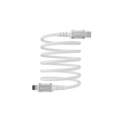 Havit CB6298 1 m valge magnetiline USB-C–Lightning-kaabel Apple’i seadmetele