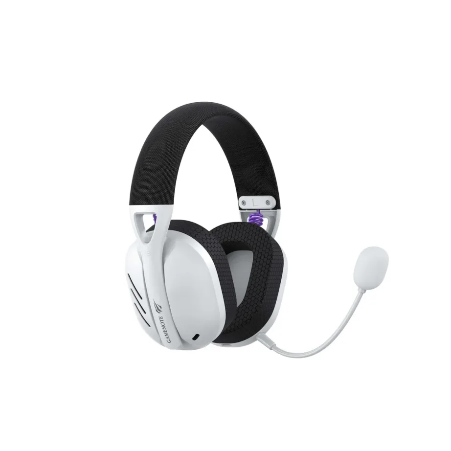 Havit Fuxi-H3 valged/mustad mängurikõrvaklapid 2.4GHz/BT/USB-C, 40mm draiverid, boom-mikrofon – 5