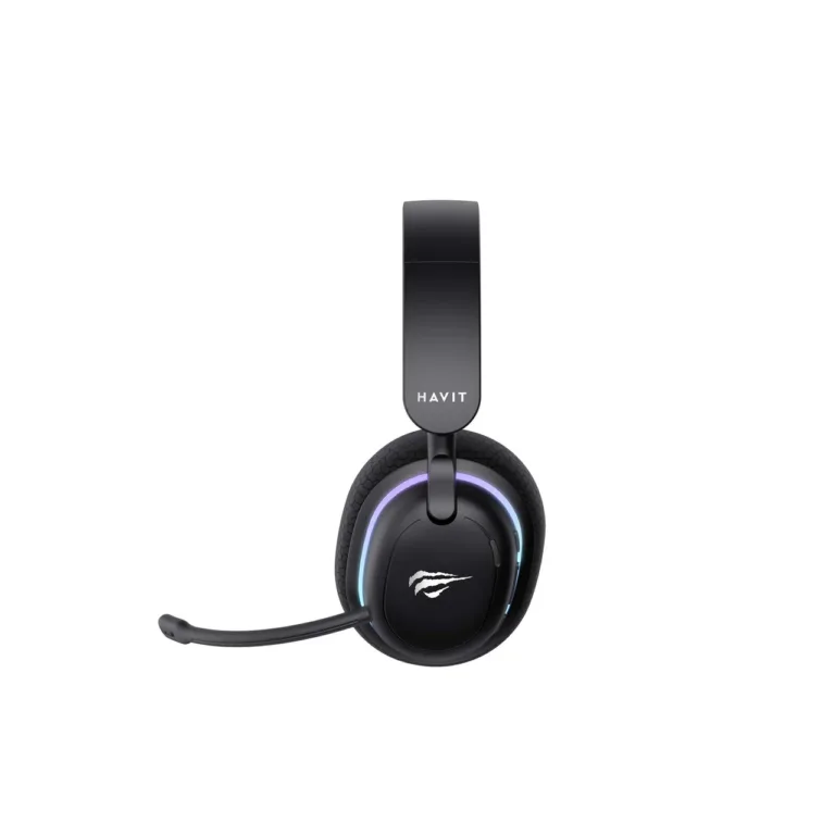 Havit Fuxi-H7 mustad 40 mm mängurikõrvaklapid mikrofoniga, juhtmevaba ja juhtmega, Bluetooth 5.2, 18 h aku