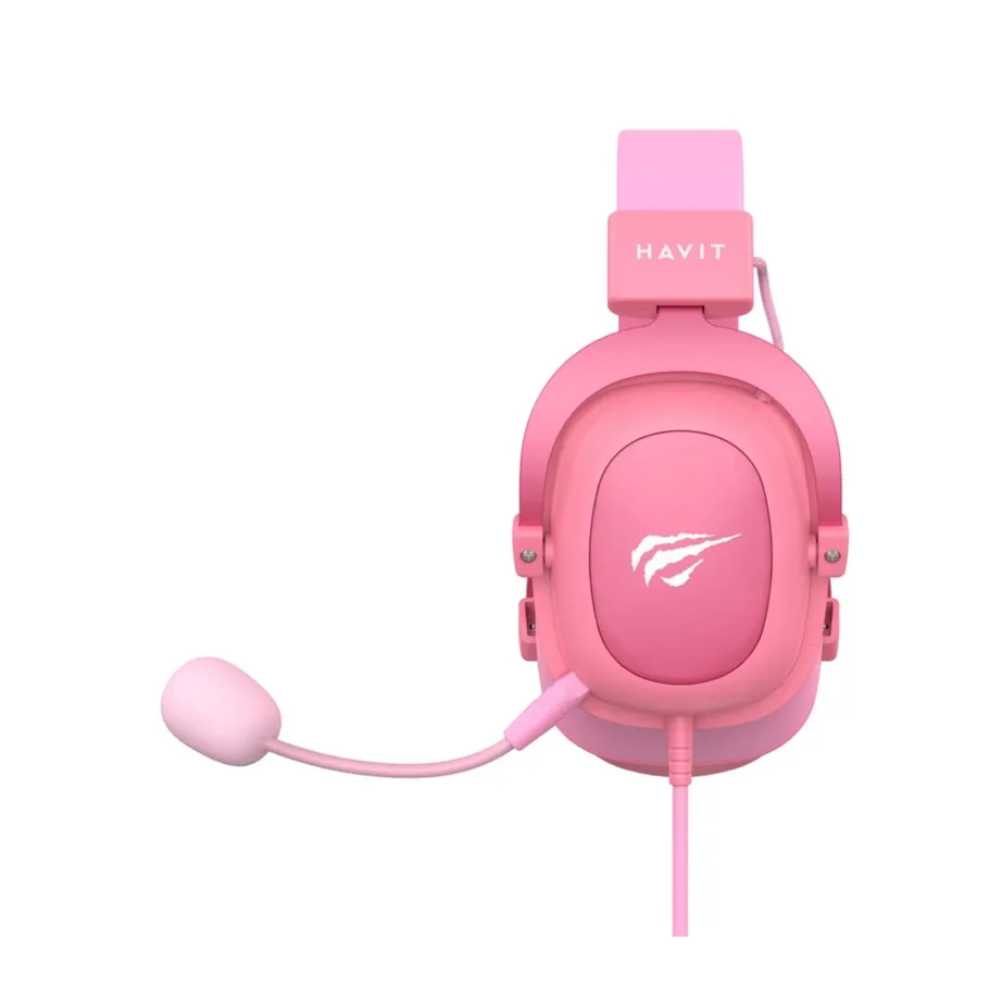Havit H2002d 53 mm juhtmega roosa mänguripeakomplekt eemaldatava kaabli, peapaela ja boom-mikrofoniga, 1 m – 4