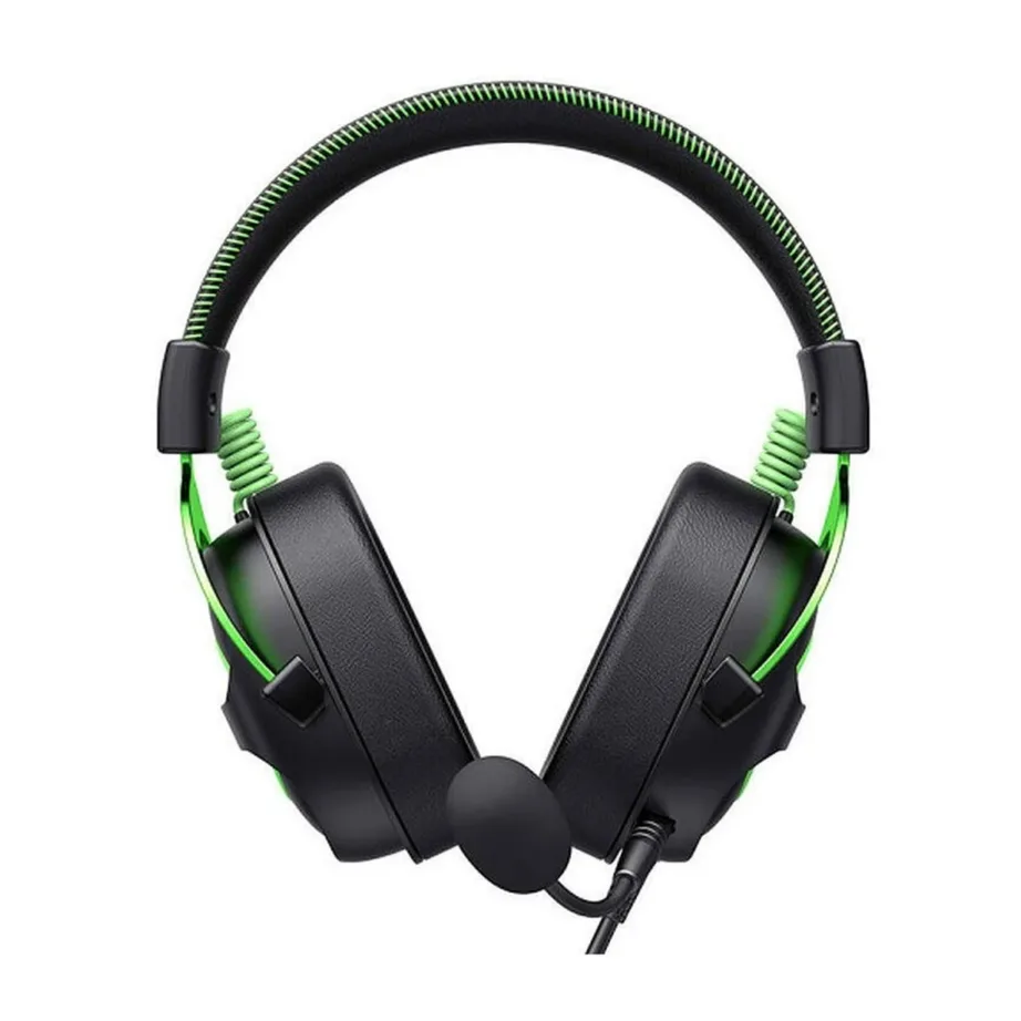 Havit H2002E must-roheline juhtmega mänguripeakomplekt eemaldatava mikrofoniga, 2 m kaabel, 298 g – 2