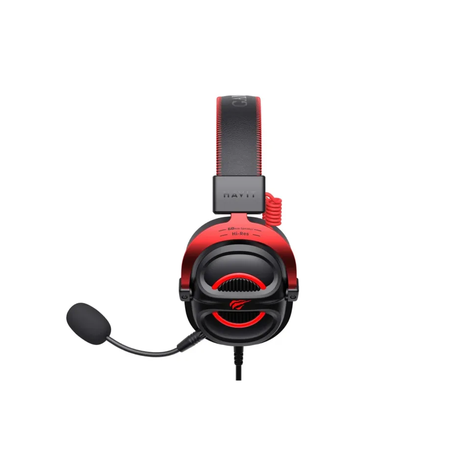 Havit H2002E Pro 298 g must-punane juhtmega mänguripeakomplekt 2 m eemaldatava kaabliga, binauraalne, 3,5 mm pistikuga – 4