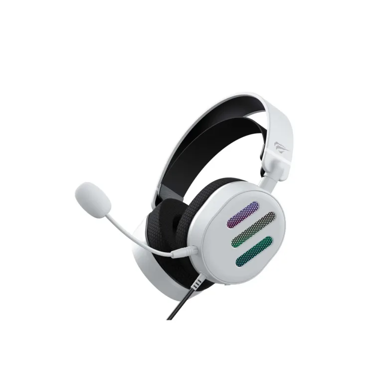 Havit H2038U must/valge 50 mm USB juhtmega mänguri peakomplekt mikrofoniga
