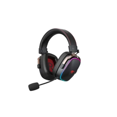 Havit H2039BG juhtmevabad mänguripeaklapid USB-C, punane/must, taustvalgustusega, 10 m ulatus, boom-mikrofon, 1050 mAh aku