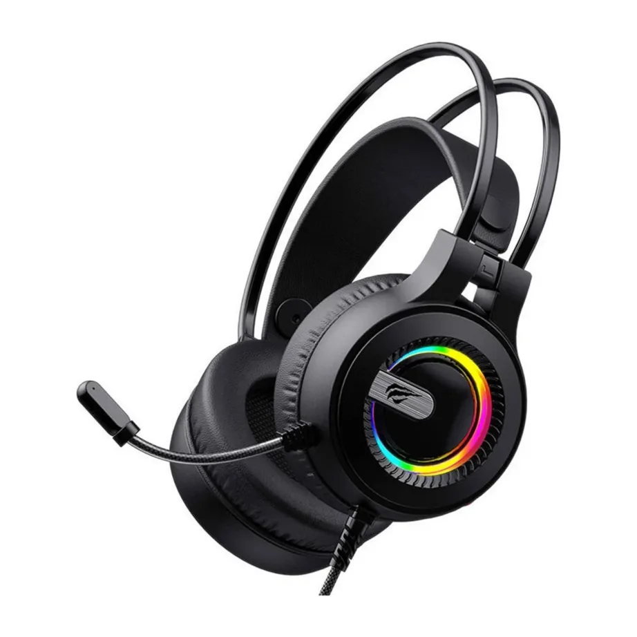 Havit H2040d 2,1 m juhtmega must mänguri kõrvaklapid-mikrofon RGB-taustvalgustuse, 50 mm draiverite ja boom-mikrofoniga – 2