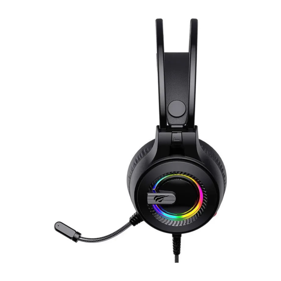 Havit H2040d 2,1 m juhtmega must mänguri kõrvaklapid-mikrofon RGB-taustvalgustuse, 50 mm draiverite ja boom-mikrofoniga – 4