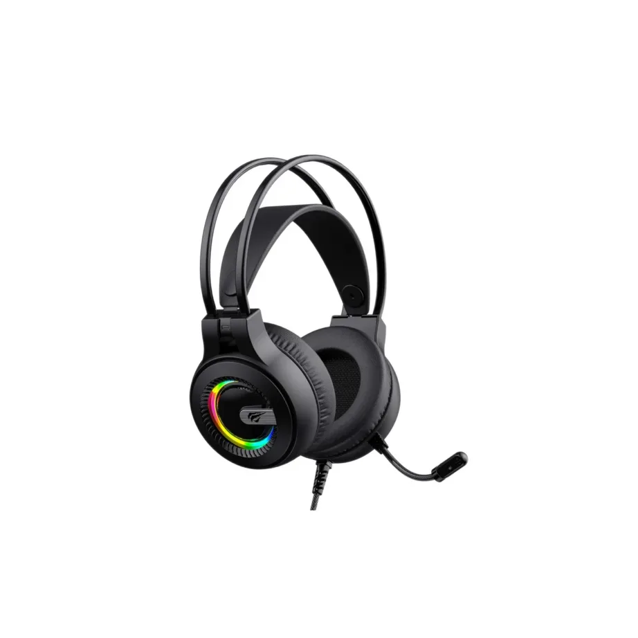Havit H2040d 2,1 m juhtmega must mänguri kõrvaklapid-mikrofon RGB-taustvalgustuse, 50 mm draiverite ja boom-mikrofoniga – 5