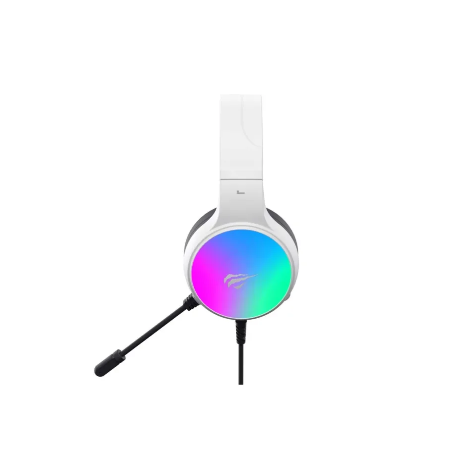 Havit H2043Ubw 2,1 m juhtmega must-valged mängurikõrvaklapid 50 mm draiverite ja boom-mikrofoniga – 4