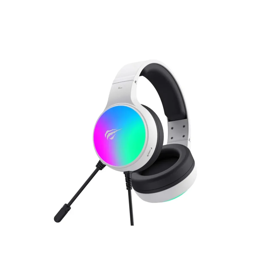 Havit H2043Ubw 2,1 m juhtmega must-valged mängurikõrvaklapid 50 mm draiverite ja boom-mikrofoniga – 5