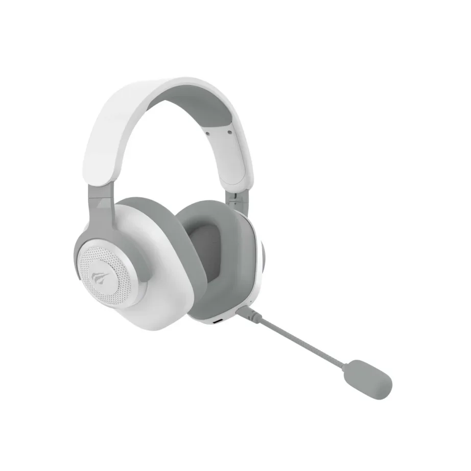Havit H2230BG valge/hall juhtmevaba mänguripeakomplekt, 50 mm draiverid, 10 m ulatus, USB-C, boom-mikrofon, 238 g – 3