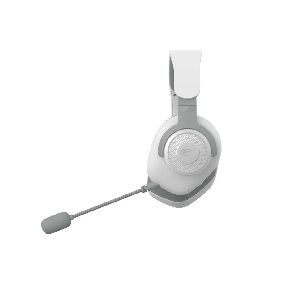 Havit H2230BG valge/hall juhtmevaba mänguripeakomplekt, 50 mm draiverid, 10 m ulatus, USB-C, boom-mikrofon, 238 g – 4