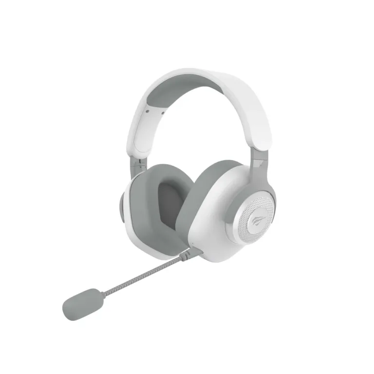 Havit H2230BG valge/hall juhtmevaba mänguripeakomplekt, 50 mm draiverid, 10 m ulatus, USB-C, boom-mikrofon, 238 g