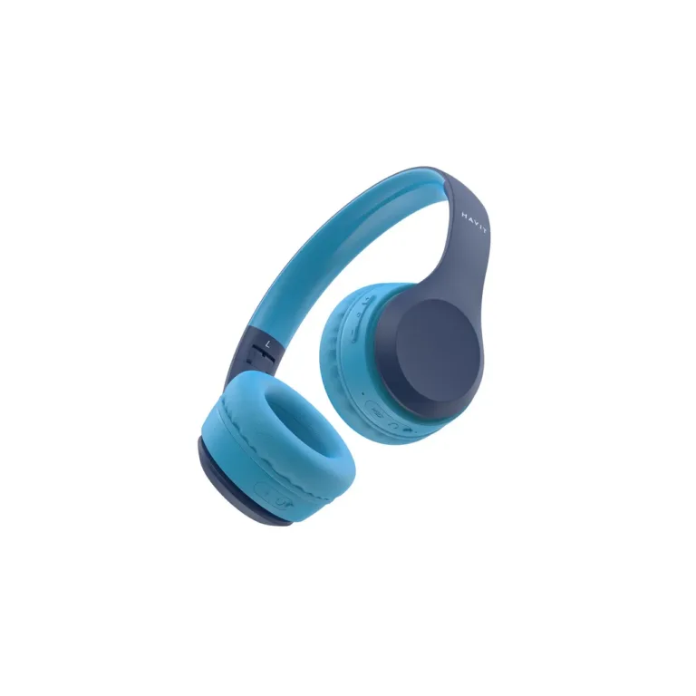 Havit H626BTblue IPX6 sinised kokkupandavad Bluetooth 5.0 laste kõrvaklapid mikrofoniga, 18 h aku, 3,5 mm ühendus