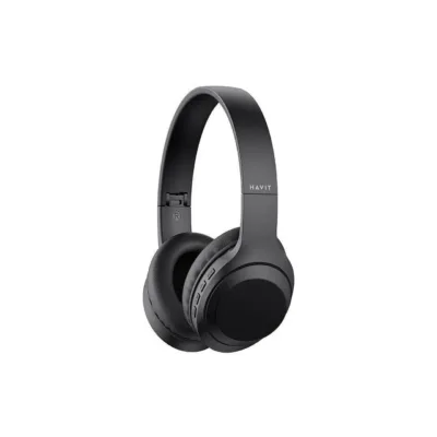 Havit H628BT mustad juhtmevabad/juhtmega kokkupandavad on-ear kõrvaklapid Bluetooth 5.3, 40 mm, 10 h aku