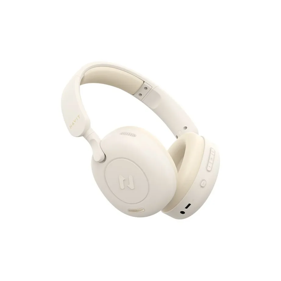 Havit H655BT 76h Bluetooth 5.3 aktiivse mürasummutusega beež juhtmevaba-juhtmega kõrvaklapid mikrofoniga – 5