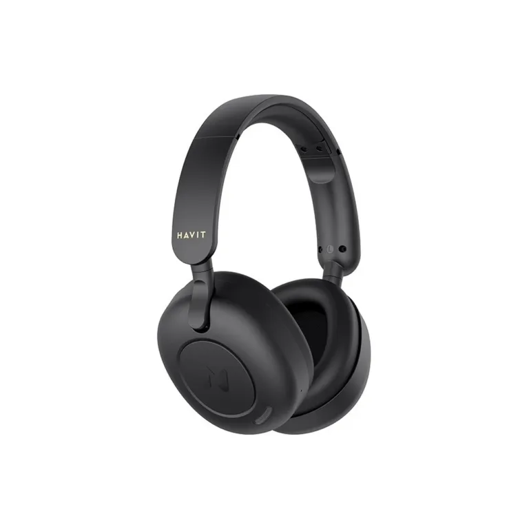Havit H655BT mustad Bluetooth 5.3 juhtmevabad kõrvaklapid mikrofoniga, aktiivne mürasummutus, 76 h aku