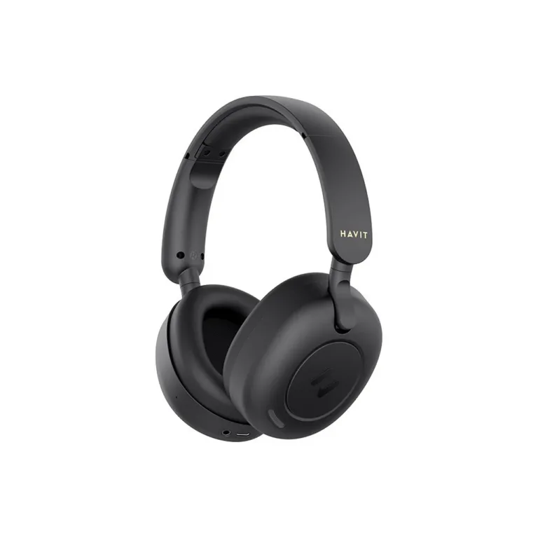 Havit H655BT mustad Bluetooth 5.3 juhtmevabad kõrvaklapid mikrofoniga, aktiivne mürasummutus, 76 h aku