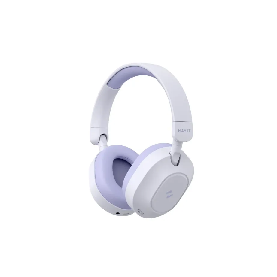 Havit H668BT 195x205x50 mm lillad juhtmevabad Bluetooth 5.4 kõrvaklapid aktiivse mürasummutuse ja USB-C laadimisega, kuni 80-tunnine aku