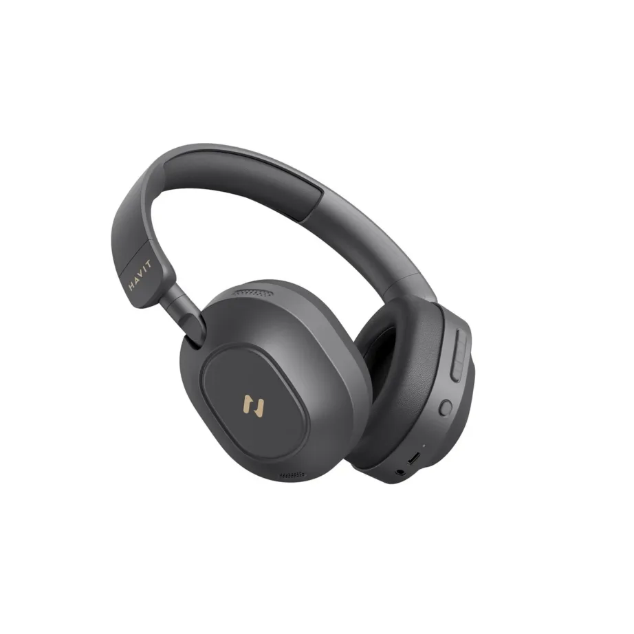 Havit H668BT mustad juhtmevabad Bluetooth 5.4 kõrvaklapid ANC-ga, 80 h tööaeg, 40 mm draiverid, kokkupandav – 5