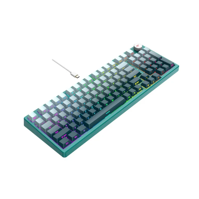 Havit KB899L 97-klahviline mehaaniline teal RGB-taustvalgustusega juhtmega mänguriklaviatuur, USB, eemaldatav 1,8 m kaabel