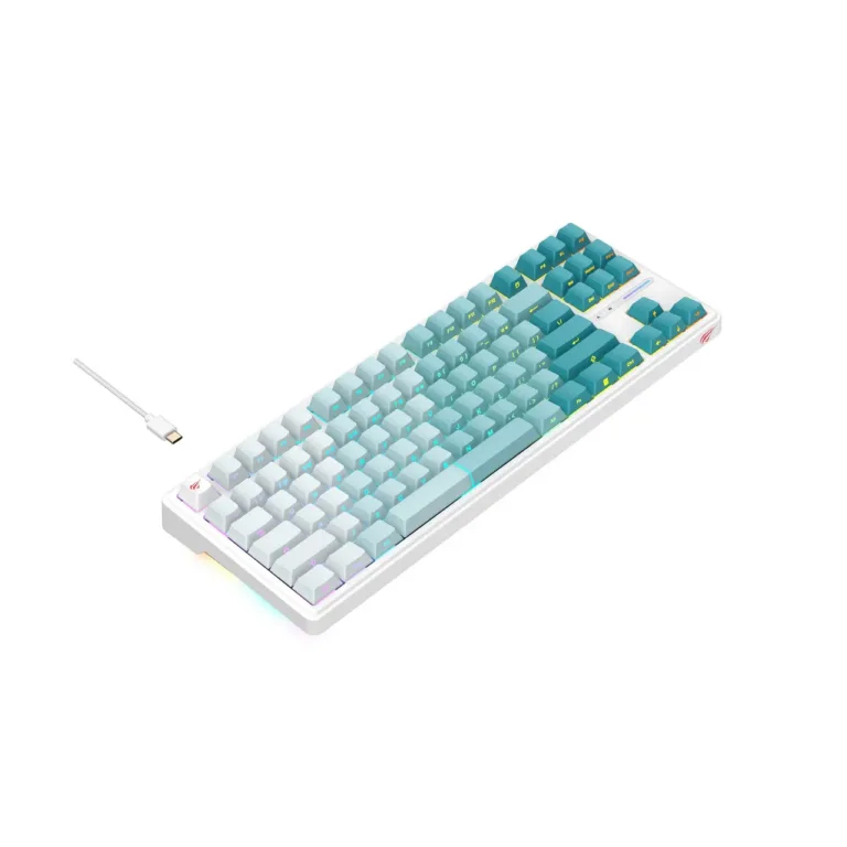 Havit KB901Lwg 88-klahviline 365x138x39 mm RGB LED-taustvalgustusega valge-roheline USB juhtmega mänguriklaviatuur