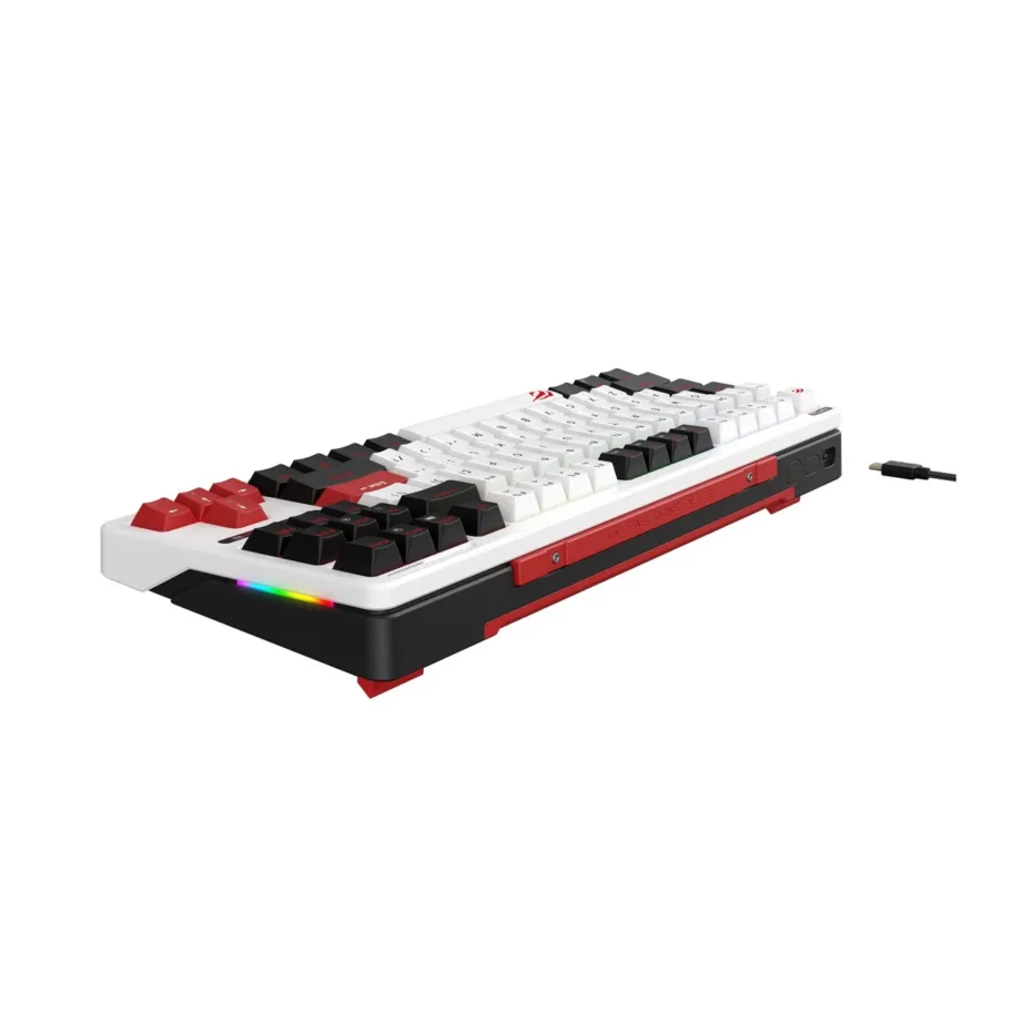 Havit KB902L 88-klahviline mehaaniline RGB taustvalgustusega mänguriklaviatuur, eemaldatav USB-kaabel, must/punane/valge, 368x144x45 mm – 3