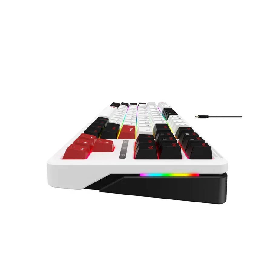 Havit KB902L 88-klahviline mehaaniline RGB taustvalgustusega mänguriklaviatuur, eemaldatav USB-kaabel, must/punane/valge, 368x144x45 mm – 6