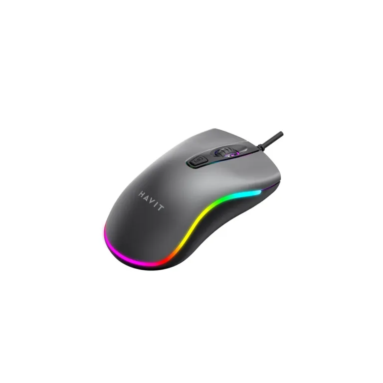 Havit MS72 1200 DPI USB juhtmega optiline ergonoomiline hiir, 113,5 × 60 × 38 mm, must, paremakäeline