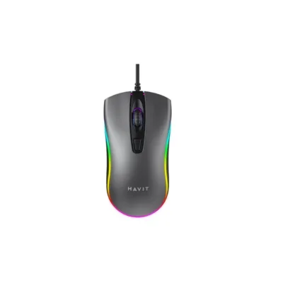 Havit MS72 1200 DPI USB juhtmega optiline ergonoomiline hiir, 113,5 × 60 × 38 mm, must, paremakäeline