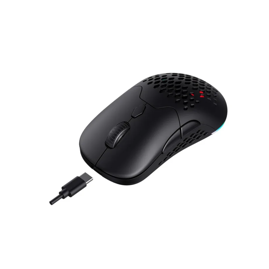 Havit MS963WB must paremakäeline 7-nupuline ergonoomiline mängurihiir, 120x64x39 mm, optiline, 2.4GHz/Bluetooth/juhtmega, 600 mAh aku – 6