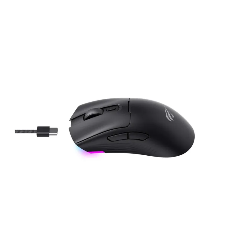 Havit MS966WB must 2.4 GHz ja Bluetooth 123x63x40 mm 500 mAh 68 g 7-nupuline juhtmevaba optiline mängurihiir USB-C laadimisega paremakäelistele